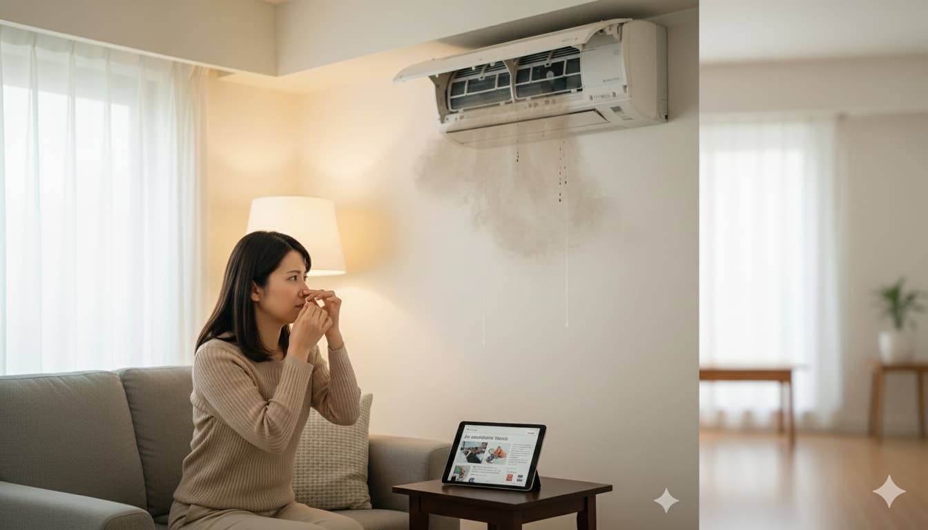 エアコン暖房が臭い！冷房は臭くない謎を解明【原因と対処法】